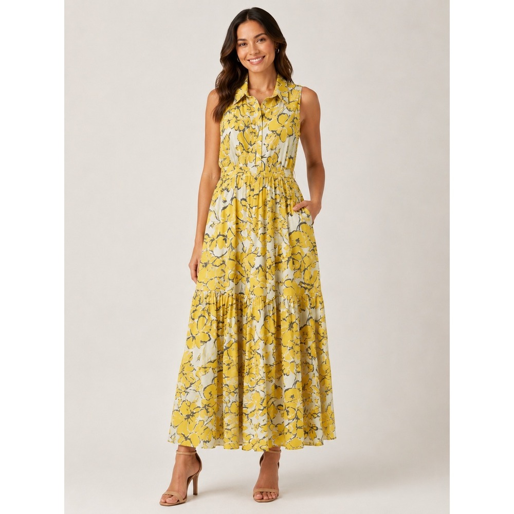 karin stevens Yellow Floral Maxi Dress
